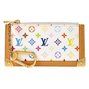 Louis Vuitton White Multicolor Pochette Cles Coin Purse